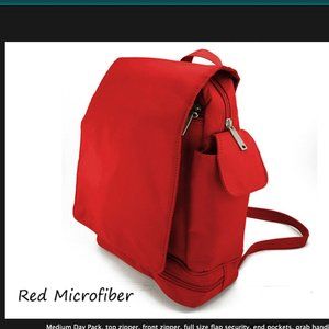 Red Microfiber Convertible Day Pack